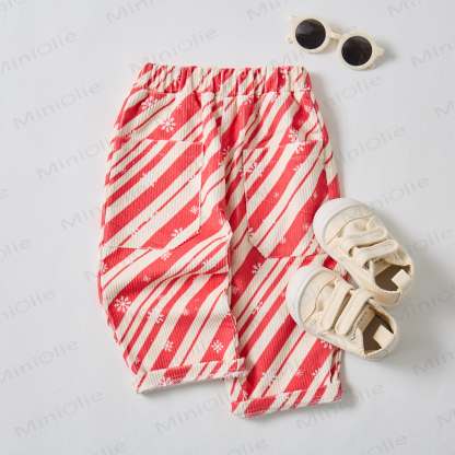 Baby Toddler Christmas Snowflake Red Striped Corduroy Pants - image 2