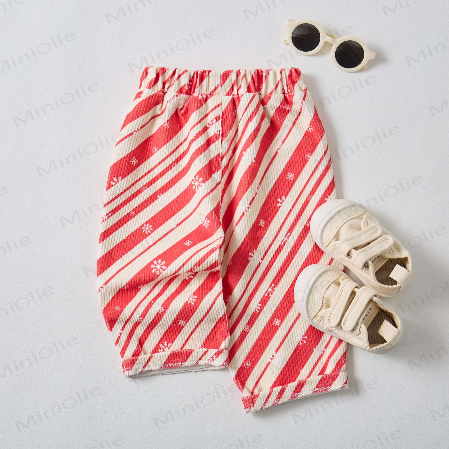 Baby Toddler Christmas Snowflake Red Striped Corduroy Pants - image 7