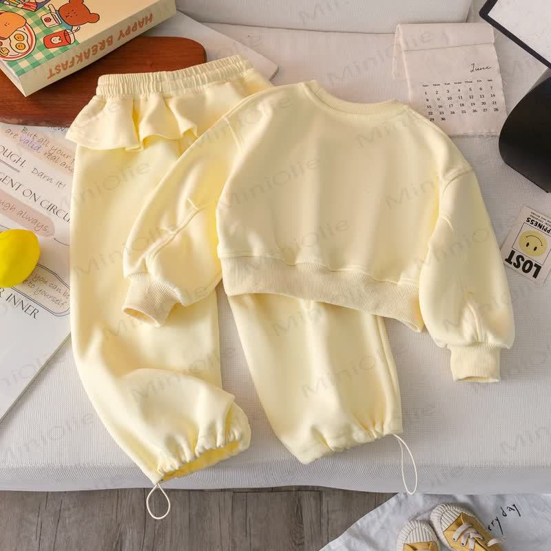 M Toddler Kid Girl Solid Color Lace 2-piece Set - image 2