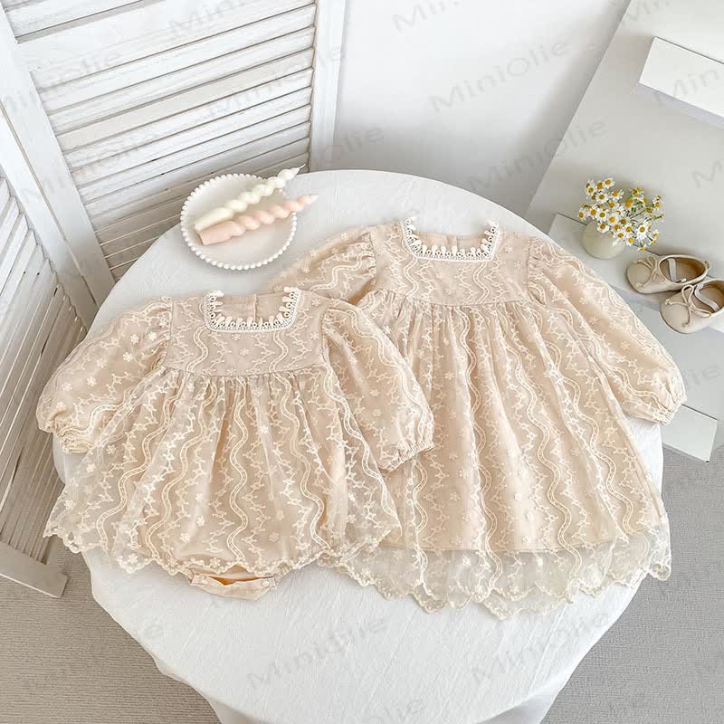 Baby Toddler Girl Mesh Lace Dress/ Bodysuit - image 2