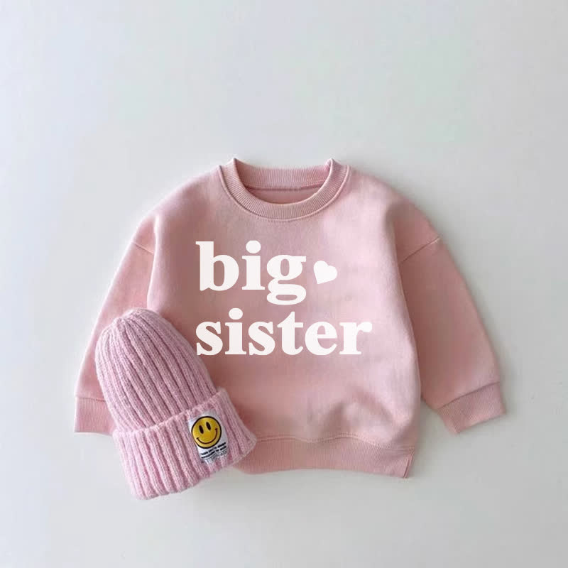 BIG SISTER Baby Girl Pink Sweatshirt - Pink - 2-3T - image 1