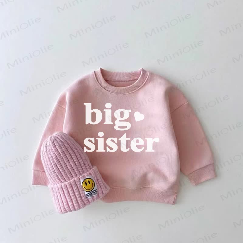 BIG SISTER Baby Girl Pink Sweatshirt - Pink - 2-3T - image 1