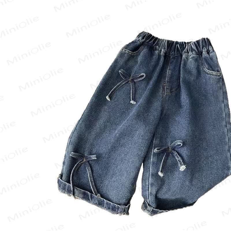 Baby Toddler Girl Bow Denim Loose Pants - image 5
