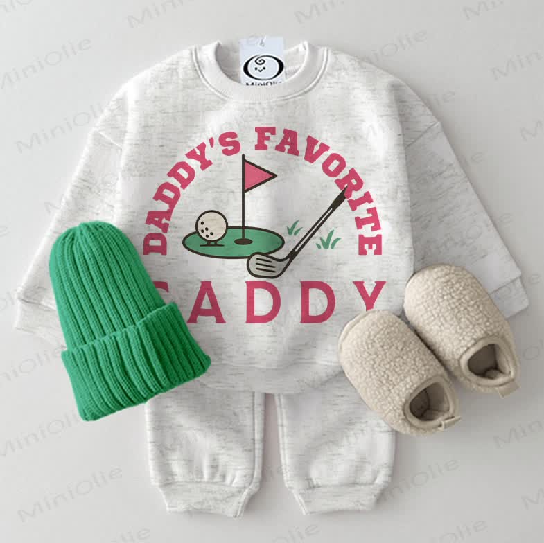 DADDY'S FAVORITE CADDY Baby Sweatshirt 2-piece Light Grey Set - Light Grey - 2-3T - image 1