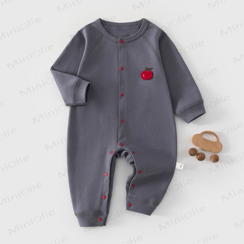 Baby Apple All-cotton Romper - Dark Grey - 18-24M - image 7