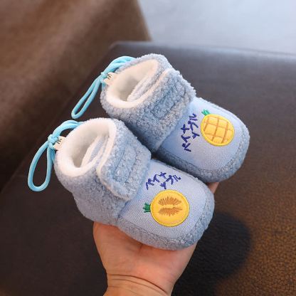 Baby Fruit Fleece Lined Booties - Blue - 9-14M - image 2