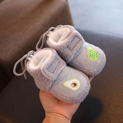 Baby Fruit Fleece Lined Booties - Grey - 9-14M - image 3