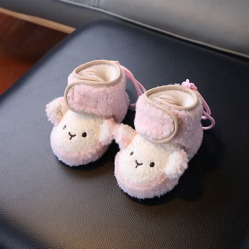 Baby Monkey Fleece Lined Booties - Pink - 10-15M - image 2