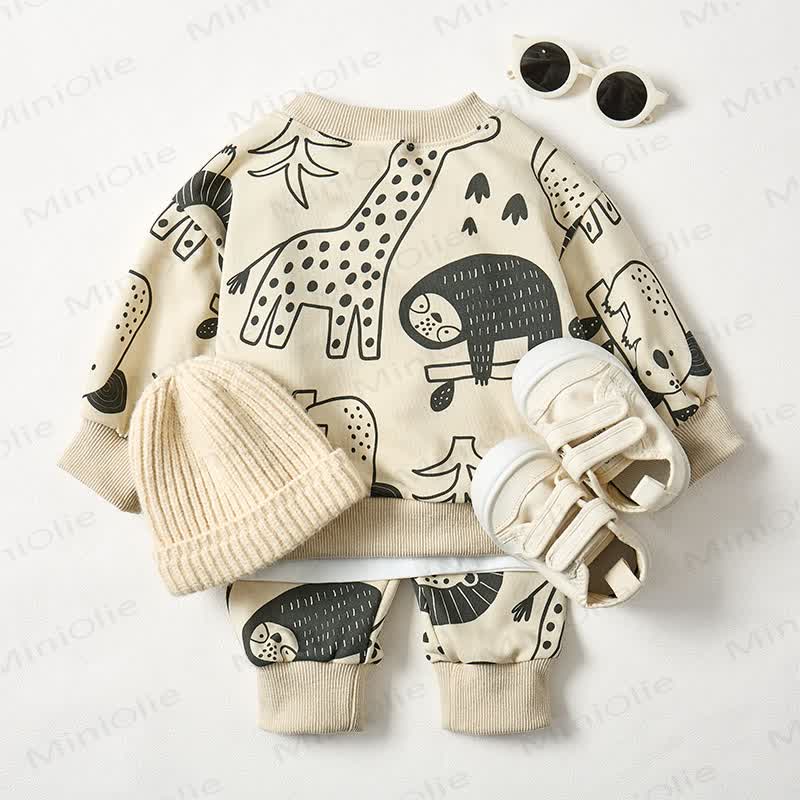 Baby Beige Animal 2-piece Set - image 3