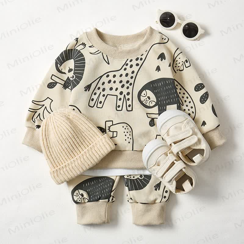 Baby Beige Animal 2-piece Set - image 2
