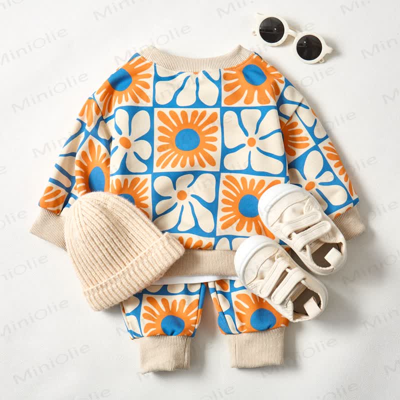 Baby Beige Plaid Floral 2-piece Set - image 3