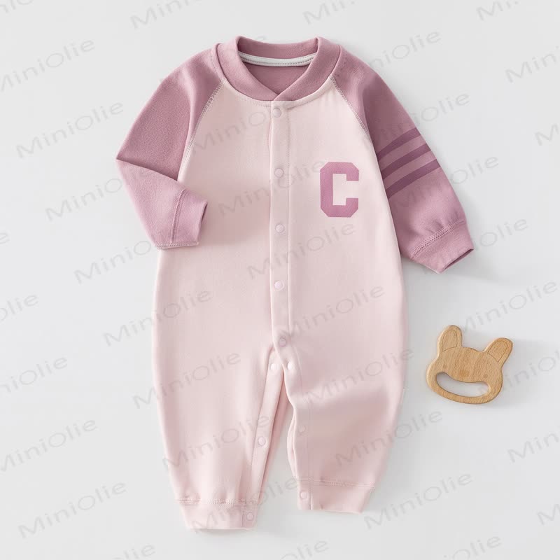 Baby Letter C Newborn Pajamas Romper - Pinkish Purple - 2-3T - image 2