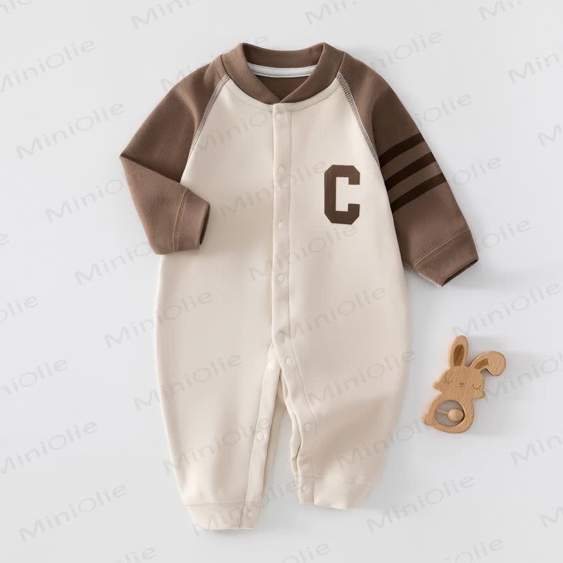 Baby Letter C Newborn Pajamas Romper - Brown - 2-3T - image 1