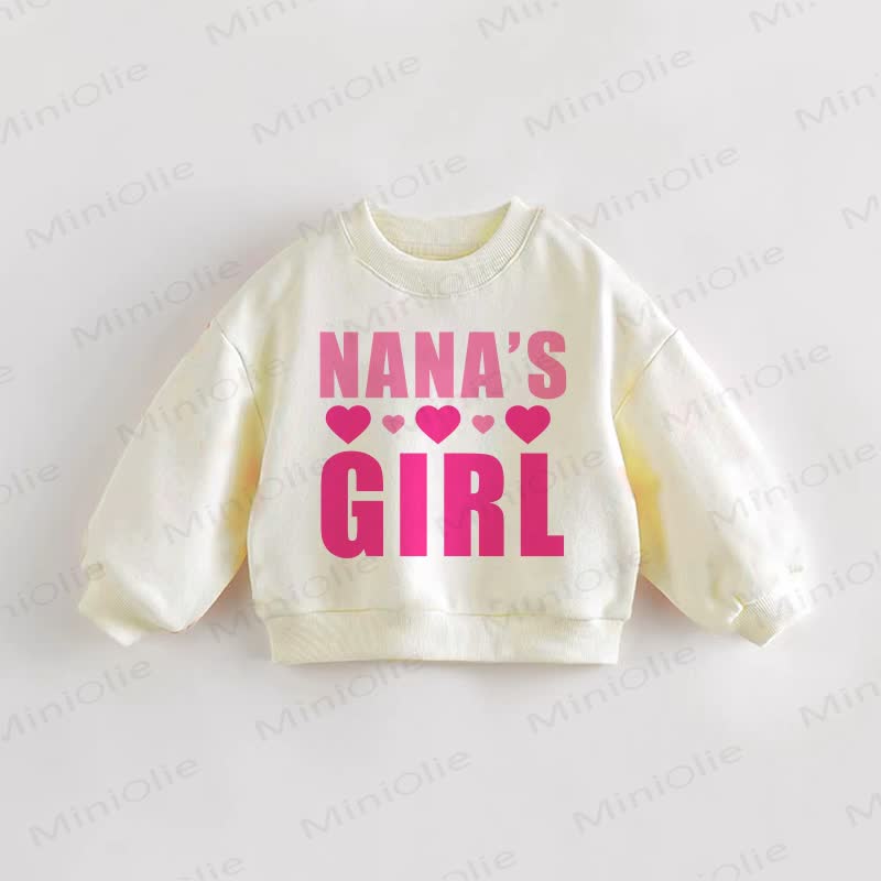 Nana's Girl Baby Toddler Cream Sweatshirt - Cream - 3-5T - image 1