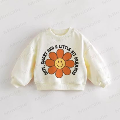 CUTE, SMART AND A LITTLE BIT DRAMATIC Baby Toddler Sweatshirt - Cream - 3-5T - image 1
