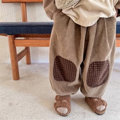 Baby Toddler Girl Plaid Cord Pants - Brown - 8Y - image 5