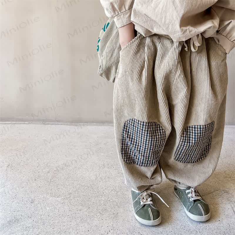 Baby Toddler Girl Plaid Cord Pants - Beige - 8Y - image 2