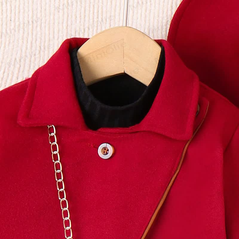 Toddler Kid Lapel Solid Color Pleated Dress - image 5