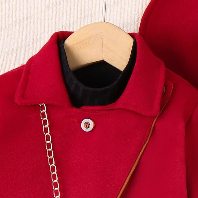 Toddler Kid Lapel Solid Color Pleated Dress - image 5