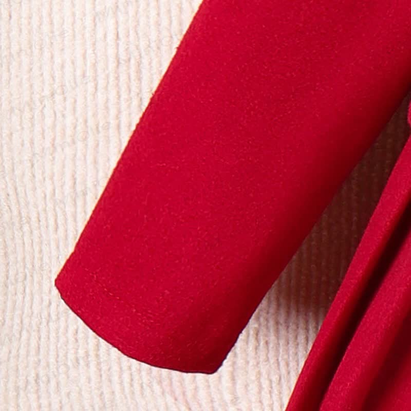 Toddler Kid Lapel Solid Color Pleated Dress - image 6