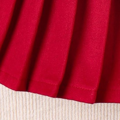 Toddler Kid Lapel Solid Color Pleated Dress - image 7