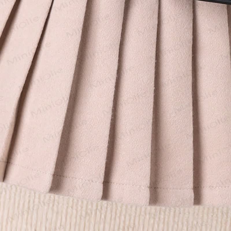 Toddler Kid Lapel Solid Color Pleated Dress - image 10