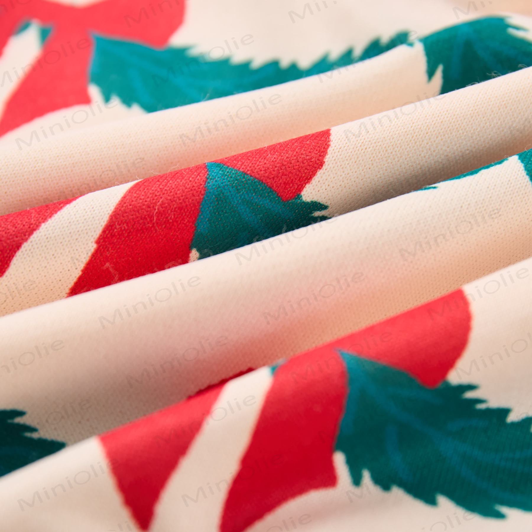 Baby Christmas Wreath Sweatshirt 2-piece Beige Set - image 5