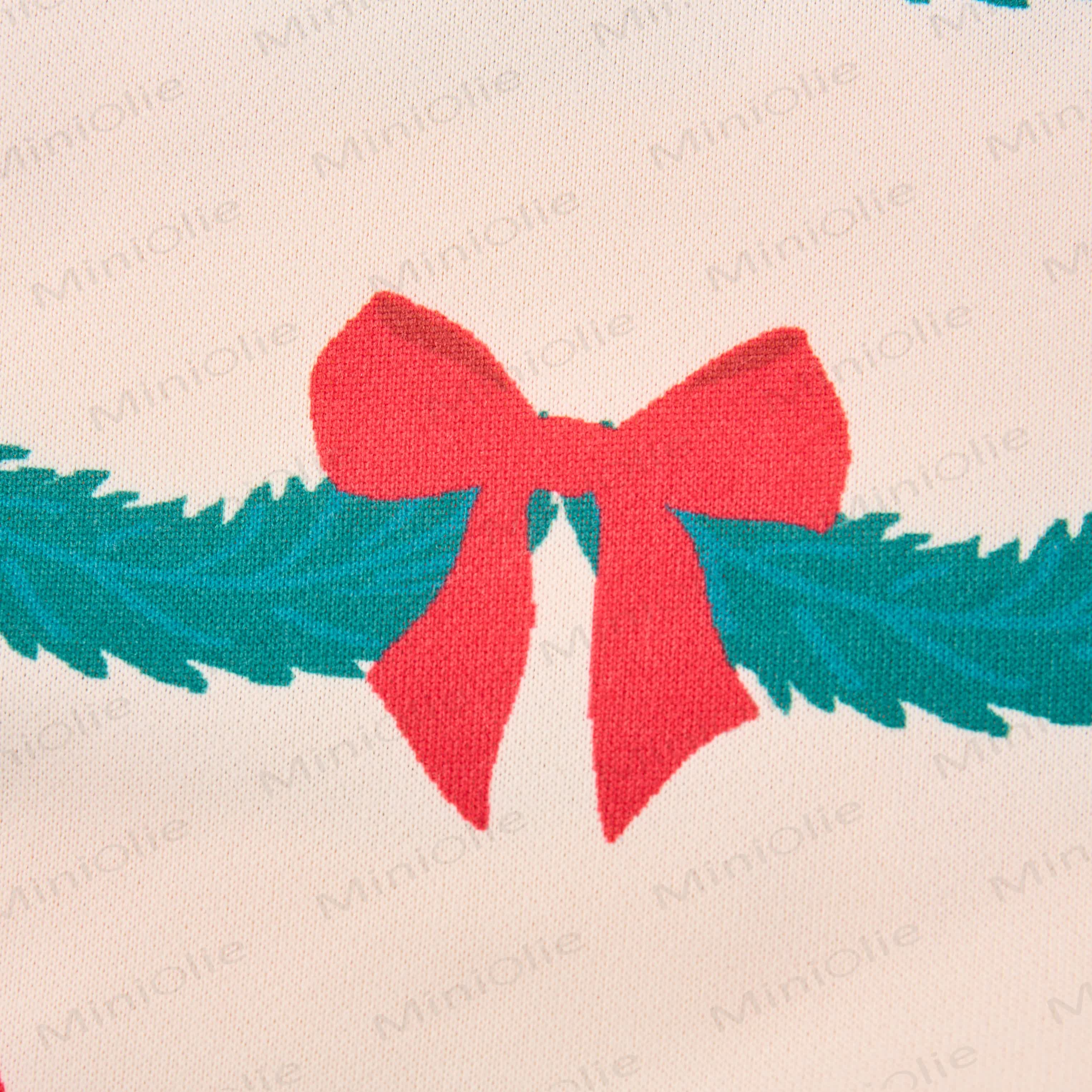 Baby Christmas Wreath Sweatshirt 2-piece Beige Set - image 6