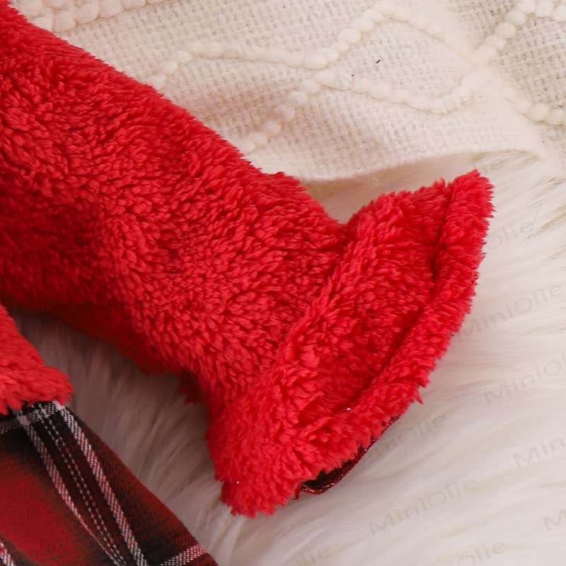 Baby Girl Plaid Bow Fur Dress - image 10