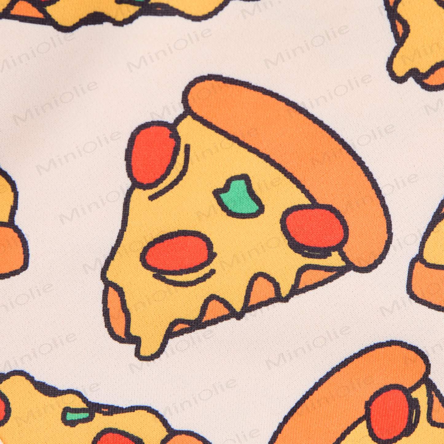 Baby Funny Pizza Print Beige Romper - image 6