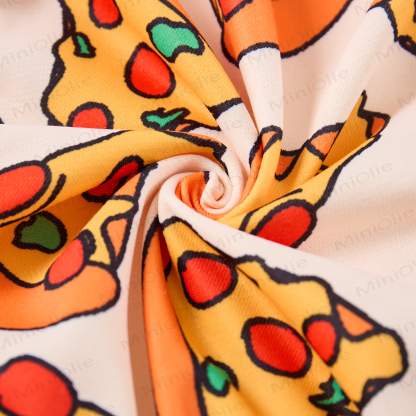 Baby Funny Pizza Print Beige Romper - image 8