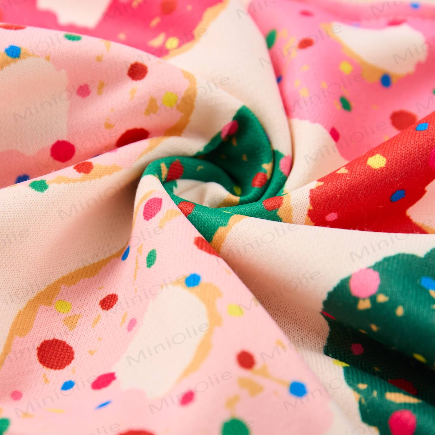 Baby Christmas Colored Donuts Sweatshirt 2-piece Beige Set - image 6