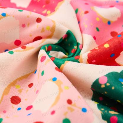 Baby Christmas Colored Donuts Sweatshirt 2-piece Beige Set - image 6