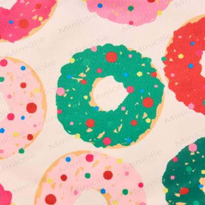 Baby Christmas Colored Donuts Sweatshirt 2-piece Beige Set - image 5