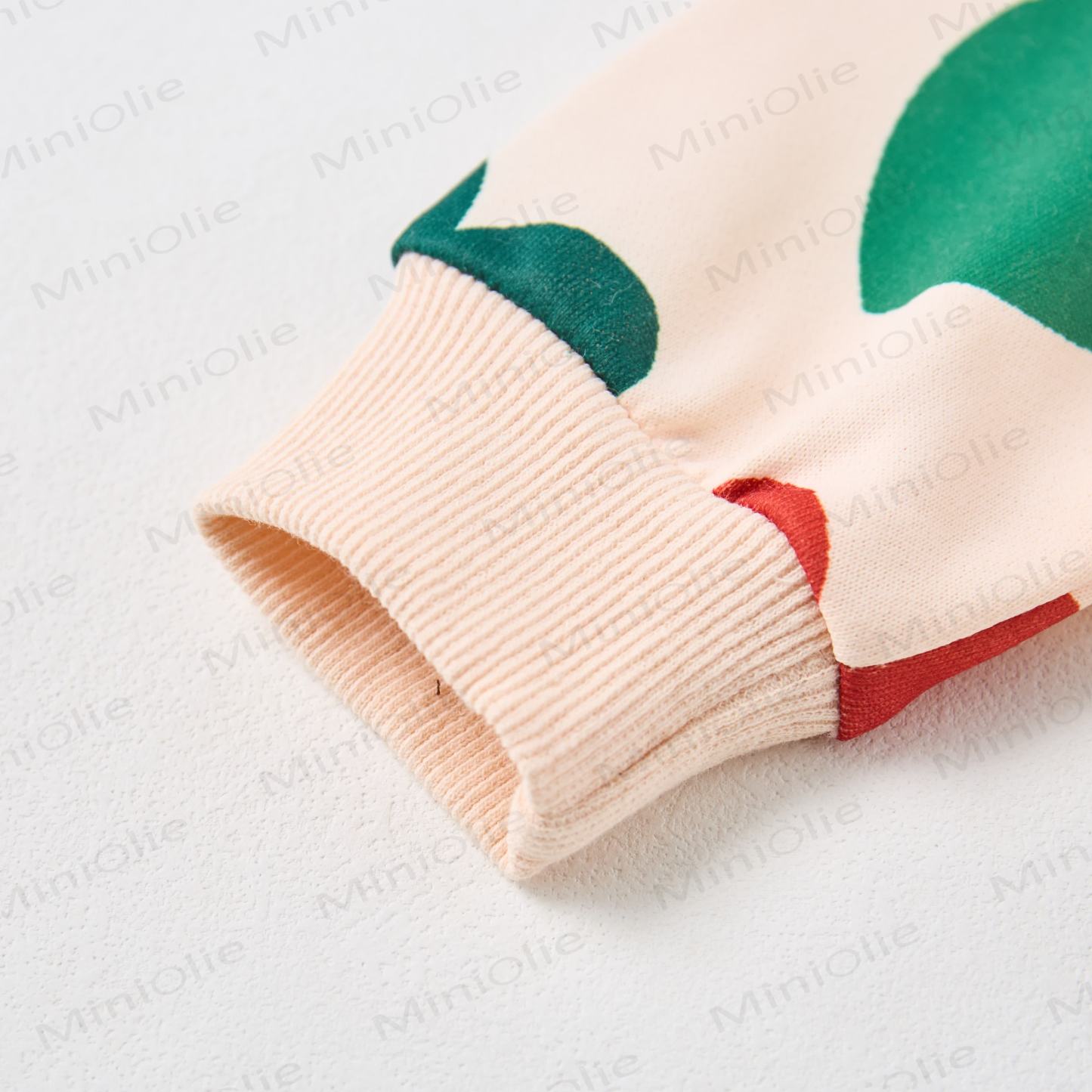 Baby Colorful Hearts Sweatshirt 2-piece Beige Set - image 4