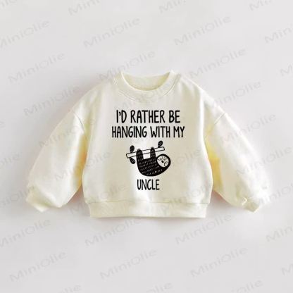 I'D RATHER BE HANGING WITH MY UNCLE Baby Toddler Sloth Cream Sweatshirt - Cream - 3-5T - image 1