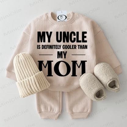 MY UNCLE IS DEFINITELY COOLER THAN MY MOM Baby 2-piece Beige Set - Beige - 2-3T - image 1