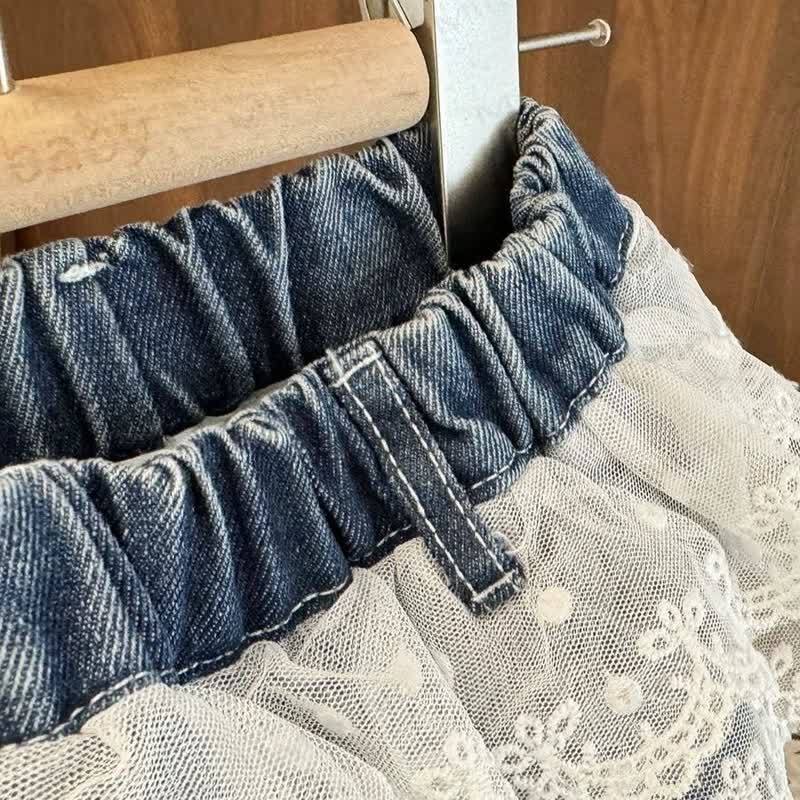 Baby Toddler Girl Lace Denim Loose Pants - image 4
