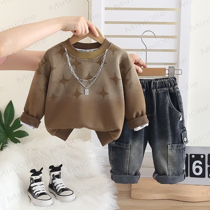 Baby Toddler Boy Denim 2-piece Set - Brown - 5-7T - image 4