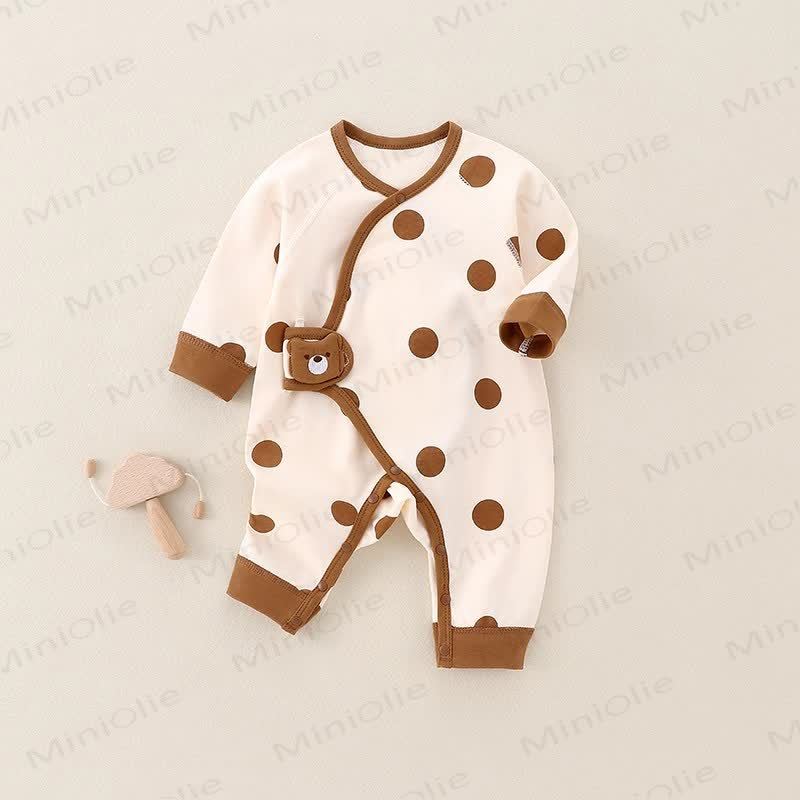 Baby Cute Printed Newborn Romper - Brown - 3-6M - image 1
