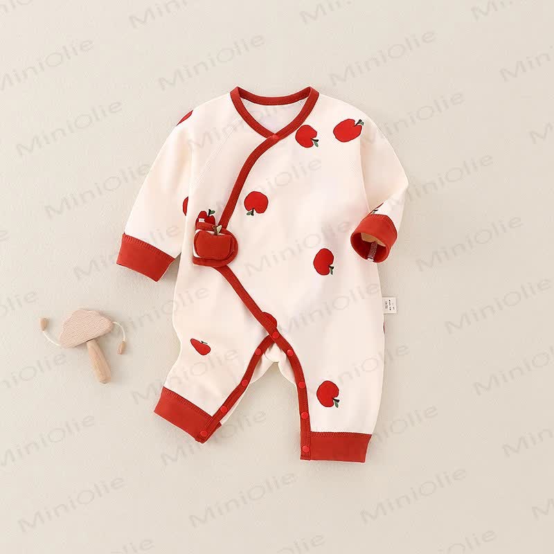 Baby Cute Printed Newborn Romper - Red - 3-6M - image 2