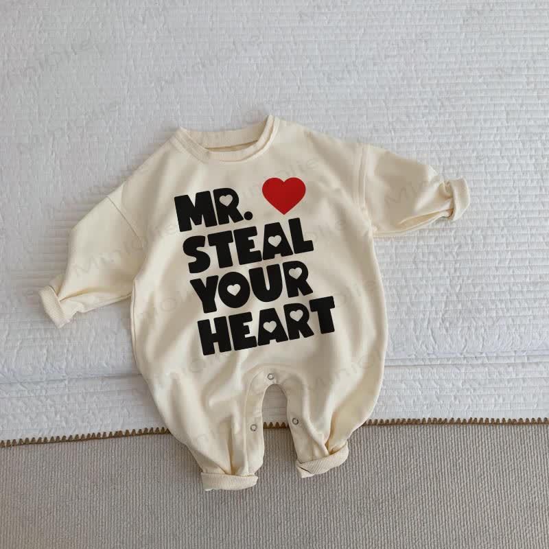 MR. STEAL YOUR HEART Baby Toddler Beige Romper - Beige - 2-3T - image 1