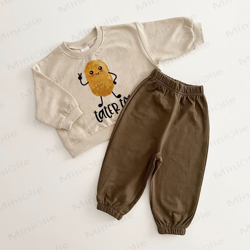 TATER TOT Baby Brown Beige 2-piece Set - Brown Beige - 2-3T - image 1