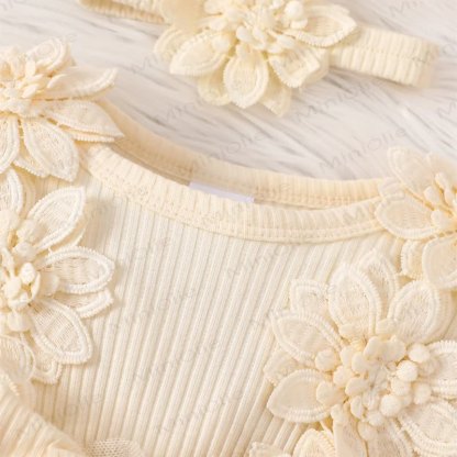 Baby Girl Bow Flower Flying Sleeves Lace Romper Dress - image 23