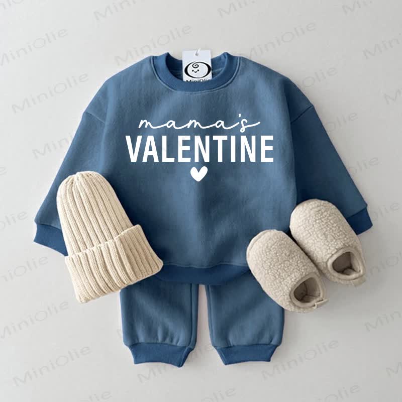 MAMA'S VALENTINE Baby Blue Sweatsuit 2-piece Set - Blue - 2-3T - image 1