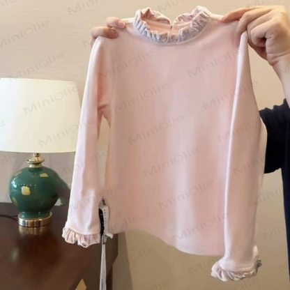 Toddler Girl Fleece Lined Strawberry Bow Fur Dress/ Pink Top - Pink Top - 8Y - image 5