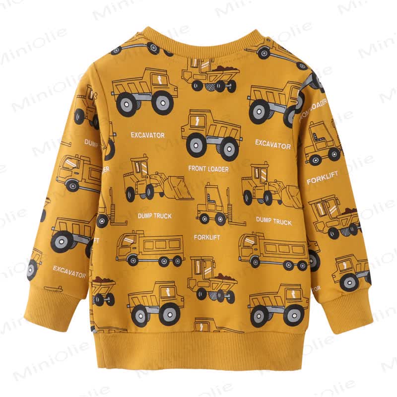 Toddler Excavator Cartoon Print Crew Neck Sweatshirt  - image 2