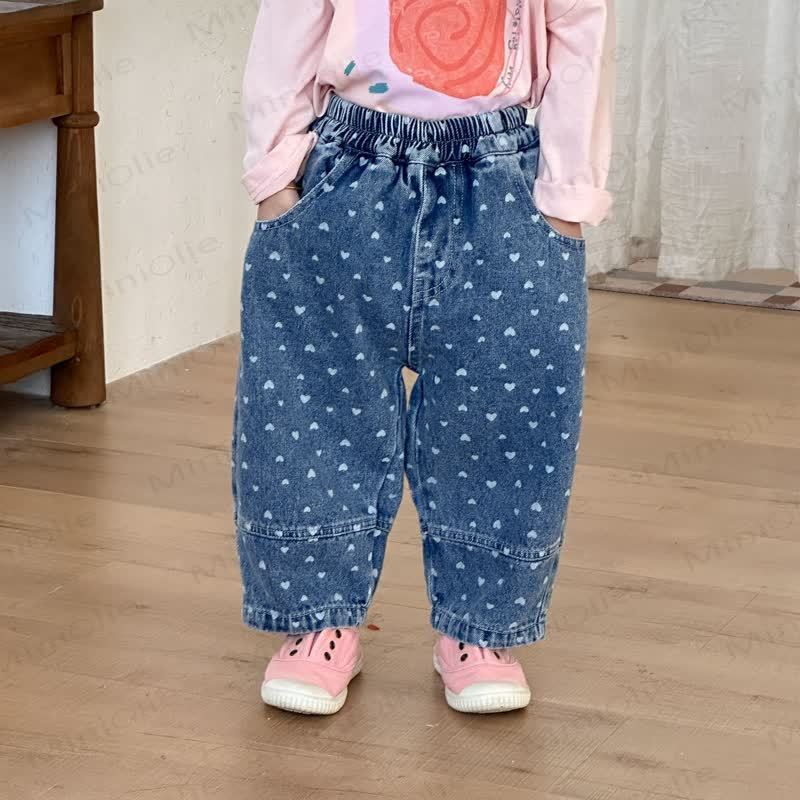 Toddler Kid Love Loose Denim Pants - Blue - 12Y - image 5