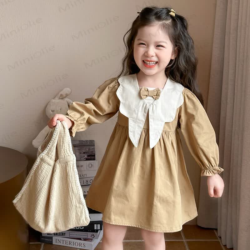 Toddler Girl Bow Sailor Collar Dress - image 4