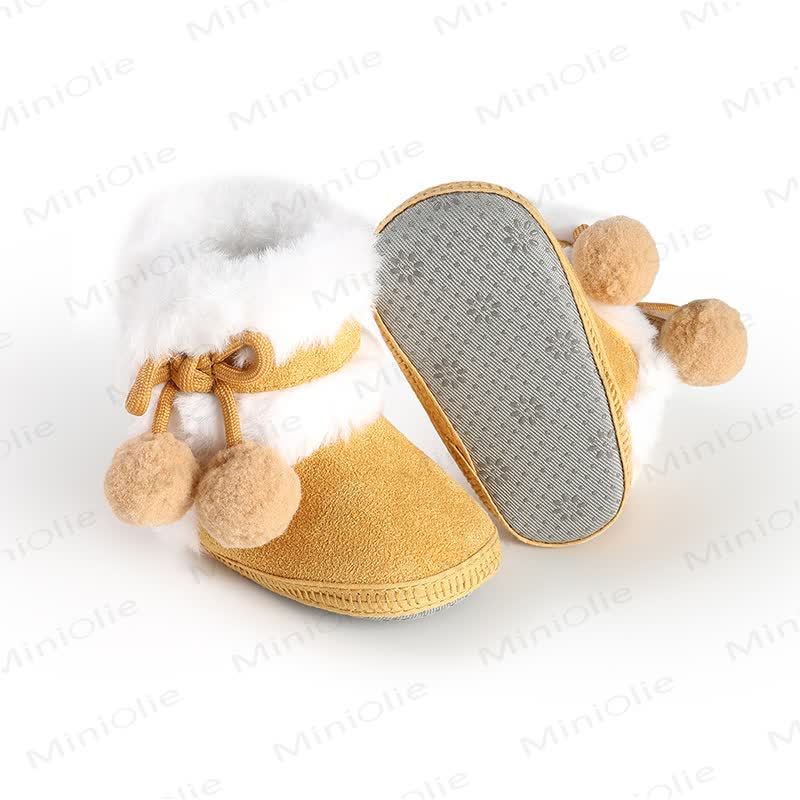 Baby Pompom Fleece Boots - Yellow - 7C - image 26